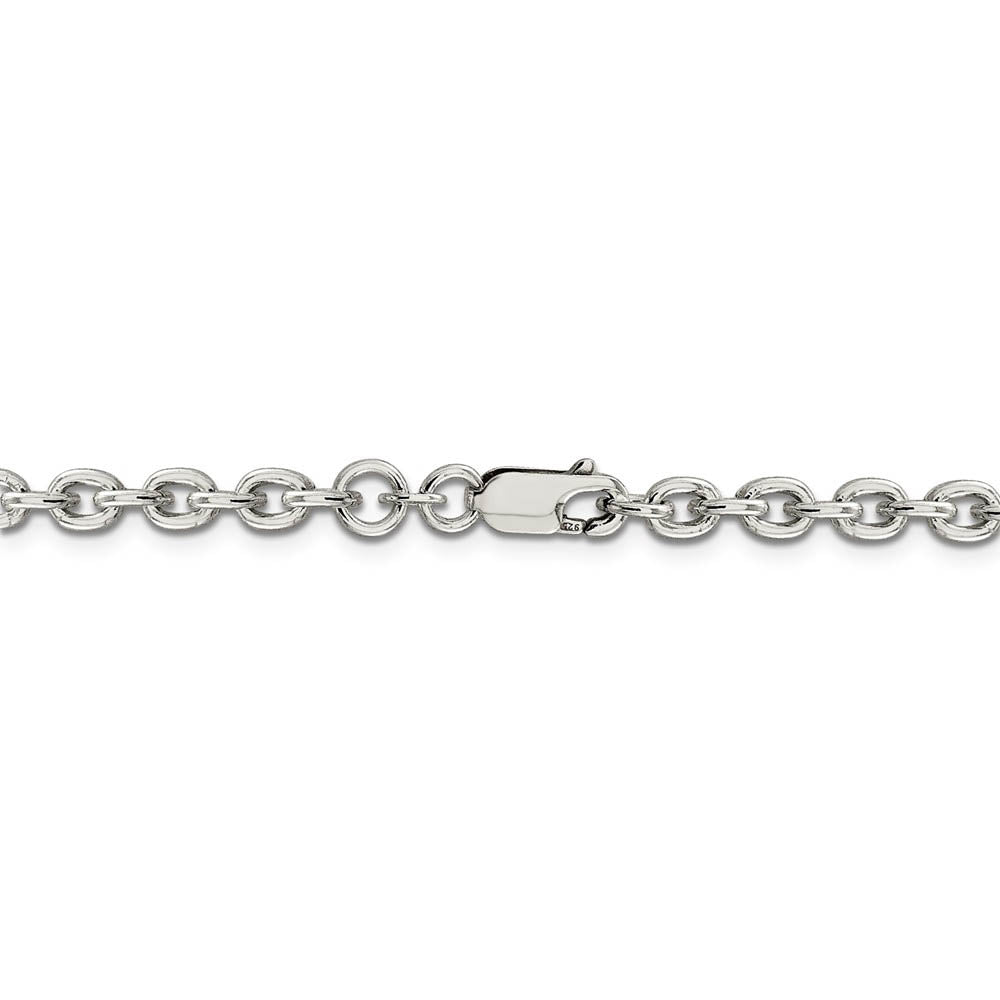 Alternate view of the 4.5mm Sterling Silver Classic Solid Cable Chain Necklace by The Black Bow Jewelry Co.