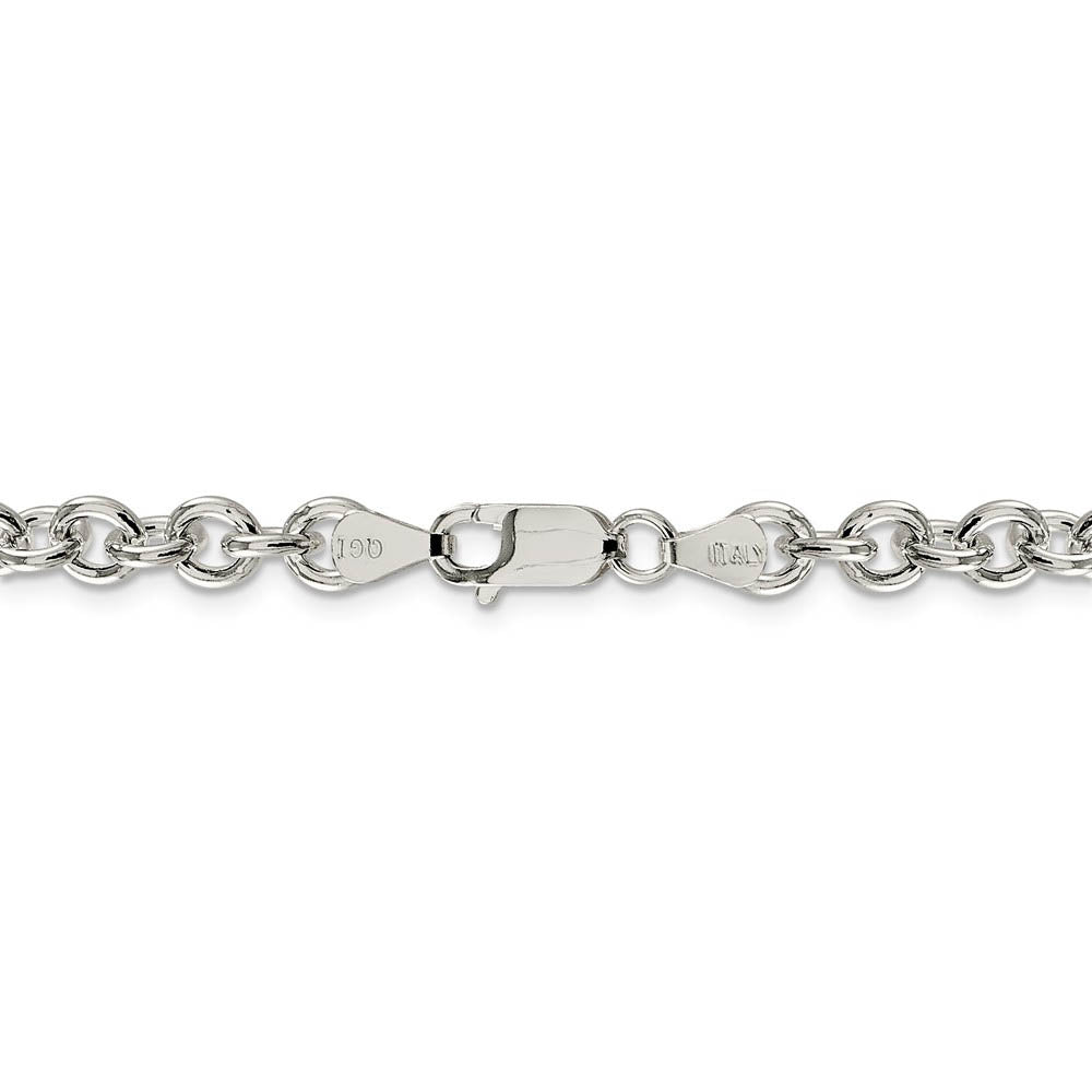 Alternate view of the Men's 6mm, Sterling Silver Classic Solid Cable Chain Necklace by The Black Bow Jewelry Co.