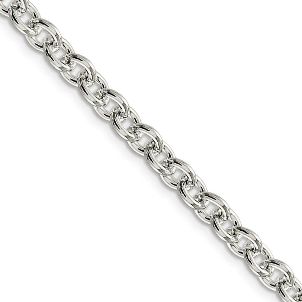 Men's 6mm, Sterling Silver Classic Solid Cable Chain Necklace