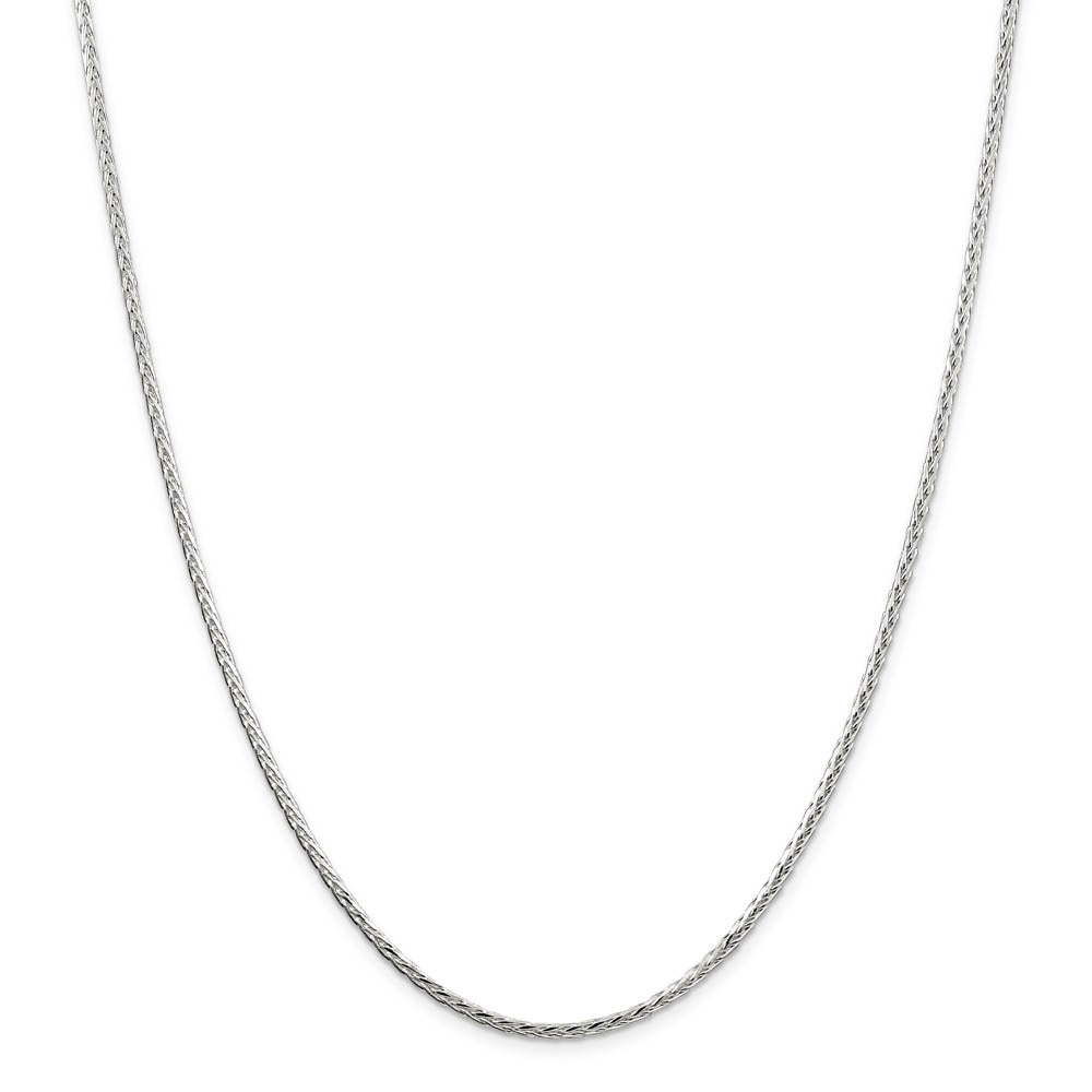 Alternate view of the 2.5mm Sterling Silver, Diamond Cut Solid Spiga Chain Necklace by The Black Bow Jewelry Co.