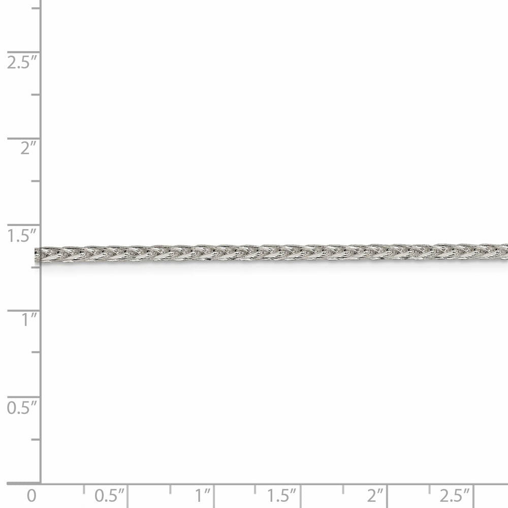 Alternate view of the 2.5mm Sterling Silver, Diamond Cut Solid Spiga Chain Necklace by The Black Bow Jewelry Co.