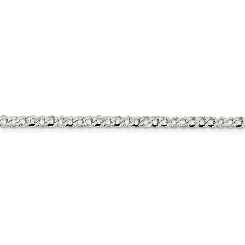 Alternate view of the 3.2mm, Sterling Silver, Solid Beveled Curb Chain Bracelet by The Black Bow Jewelry Co.