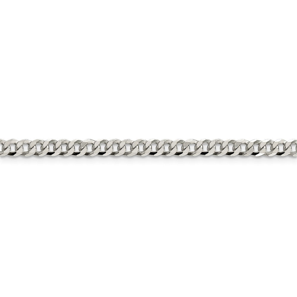 Alternate view of the 4mm, Sterling Silver, Solid Beveled Curb Chain Bracelet by The Black Bow Jewelry Co.