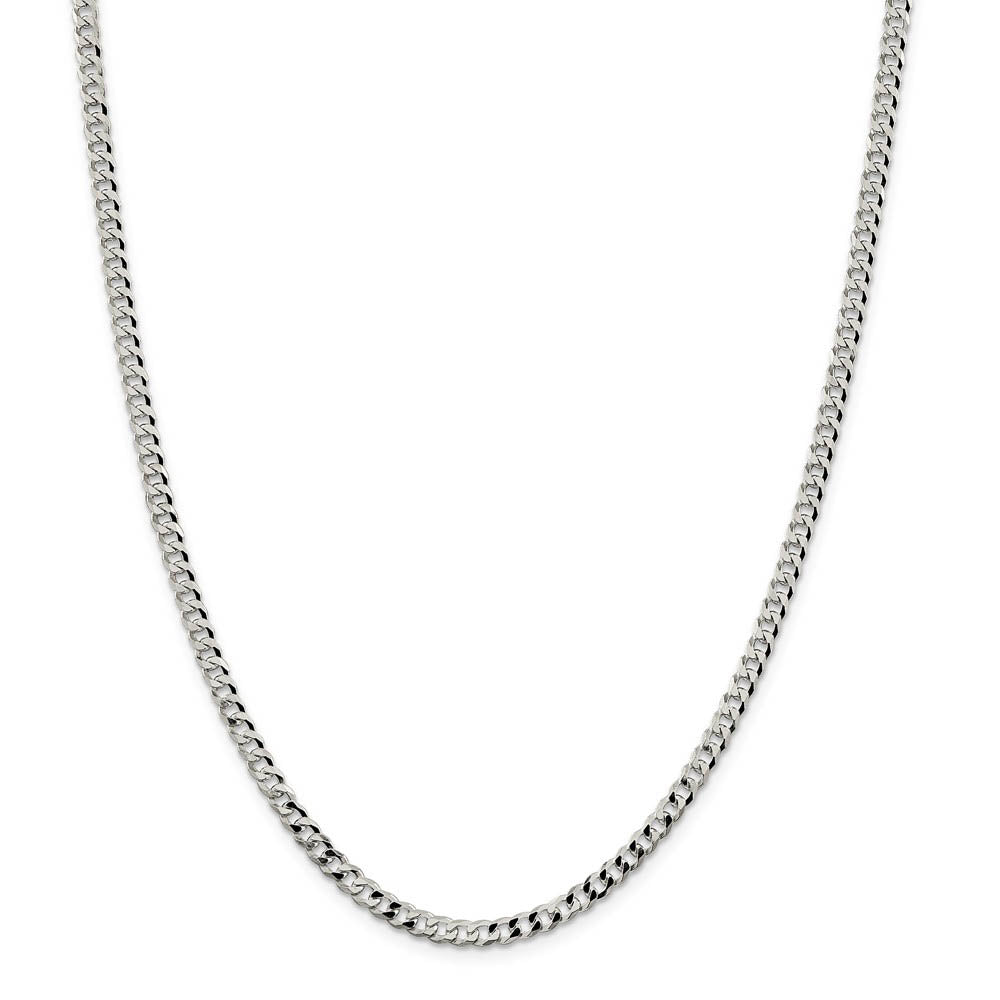 925 Sterling Silver Thick Curb Chain Necklace – 4mm, Multiple Lengths (7 To 28 Inches), Jewellerybox