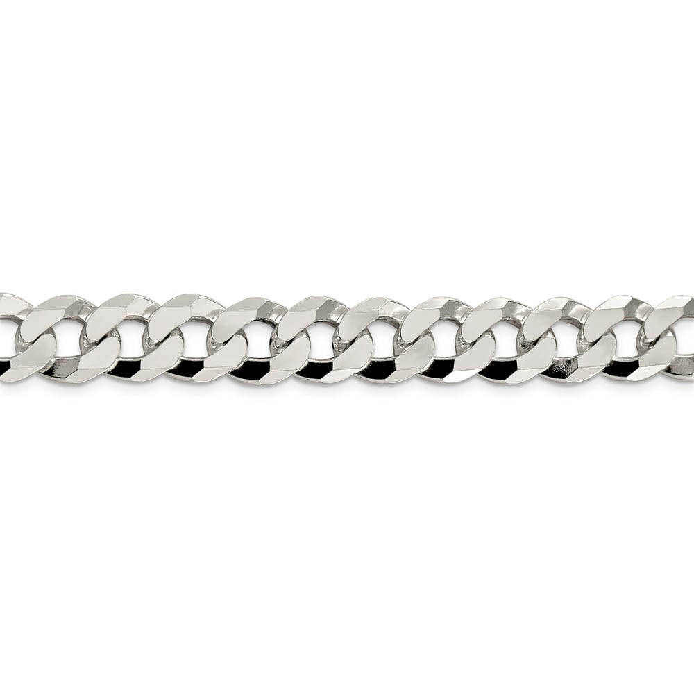 Alternate view of the Men's 12.3mm Sterling Silver Solid Beveled Curb Chain Bracelet by The Black Bow Jewelry Co.