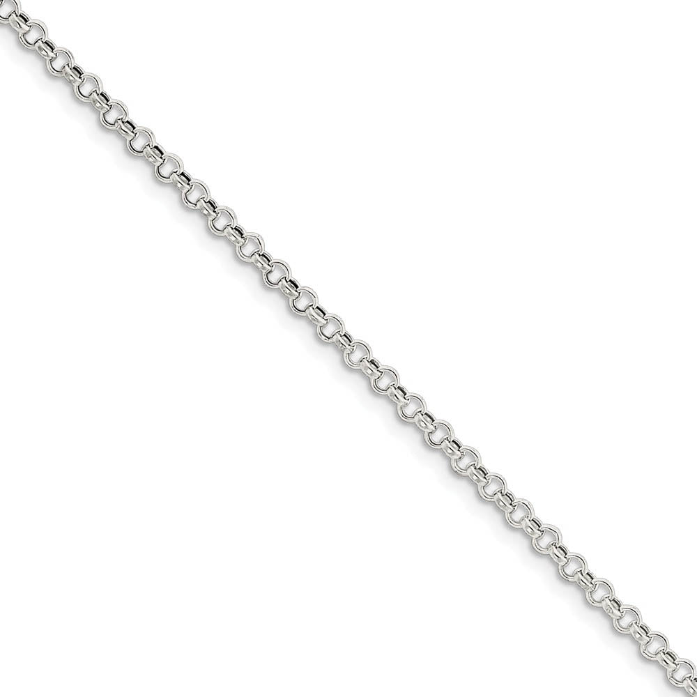 3mm, Sterling Silver, Hollow Rolo Chain Bracelet