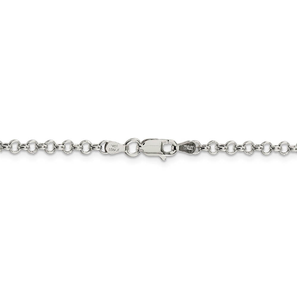 Alternate view of the 3mm, Sterling Silver, Hollow Rolo Chain Necklace by The Black Bow Jewelry Co.