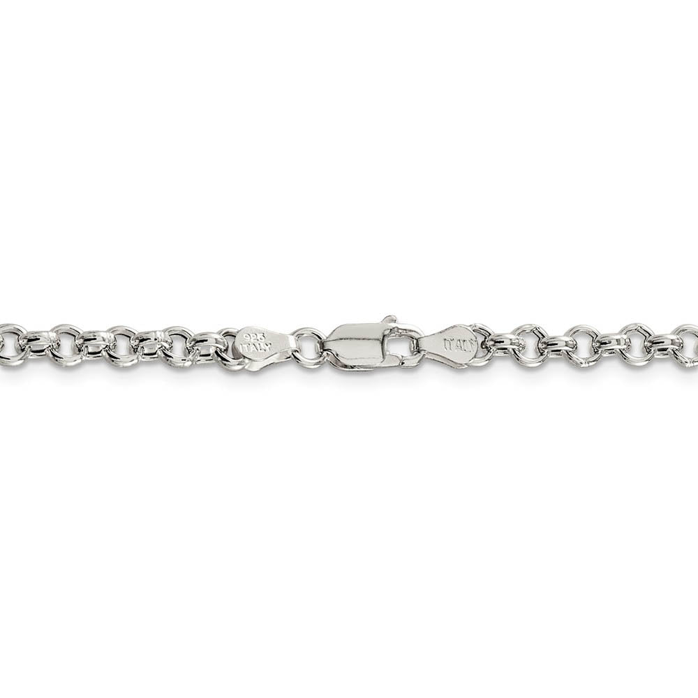 Alternate view of the 4.25mm, Sterling Silver, Hollow Rolo Chain Necklace by The Black Bow Jewelry Co.
