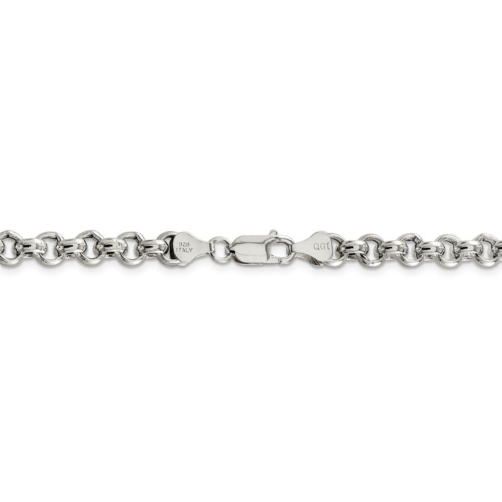 Alternate view of the Men's 6.5mm, Sterling Silver, Hollow Rolo Chain Necklace by The Black Bow Jewelry Co.