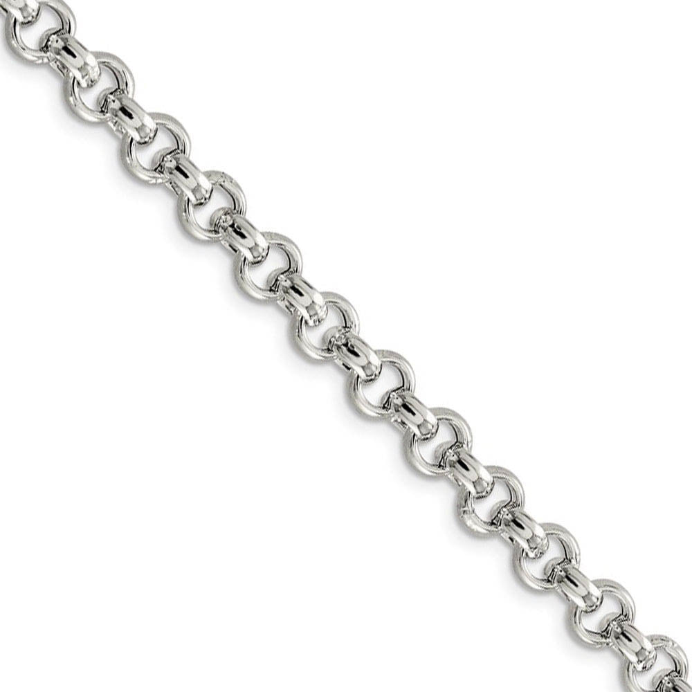 Men's 6.5mm, Sterling Silver, Hollow Rolo Chain Necklace