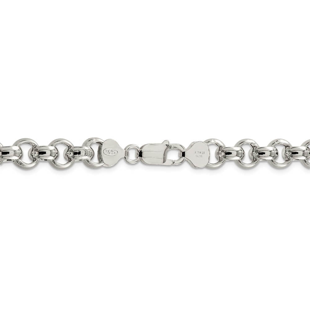 Alternate view of the Men's 9.5mm, Sterling Silver, Hollow Rolo Chain Necklace by The Black Bow Jewelry Co.