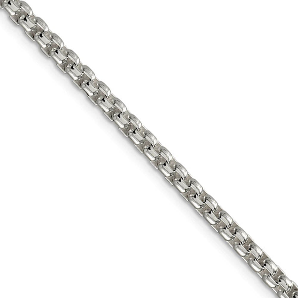 3.6mm, Sterling Silver, Solid Round Box Chain Necklace, Item C8713 by The Black Bow Jewelry Co.