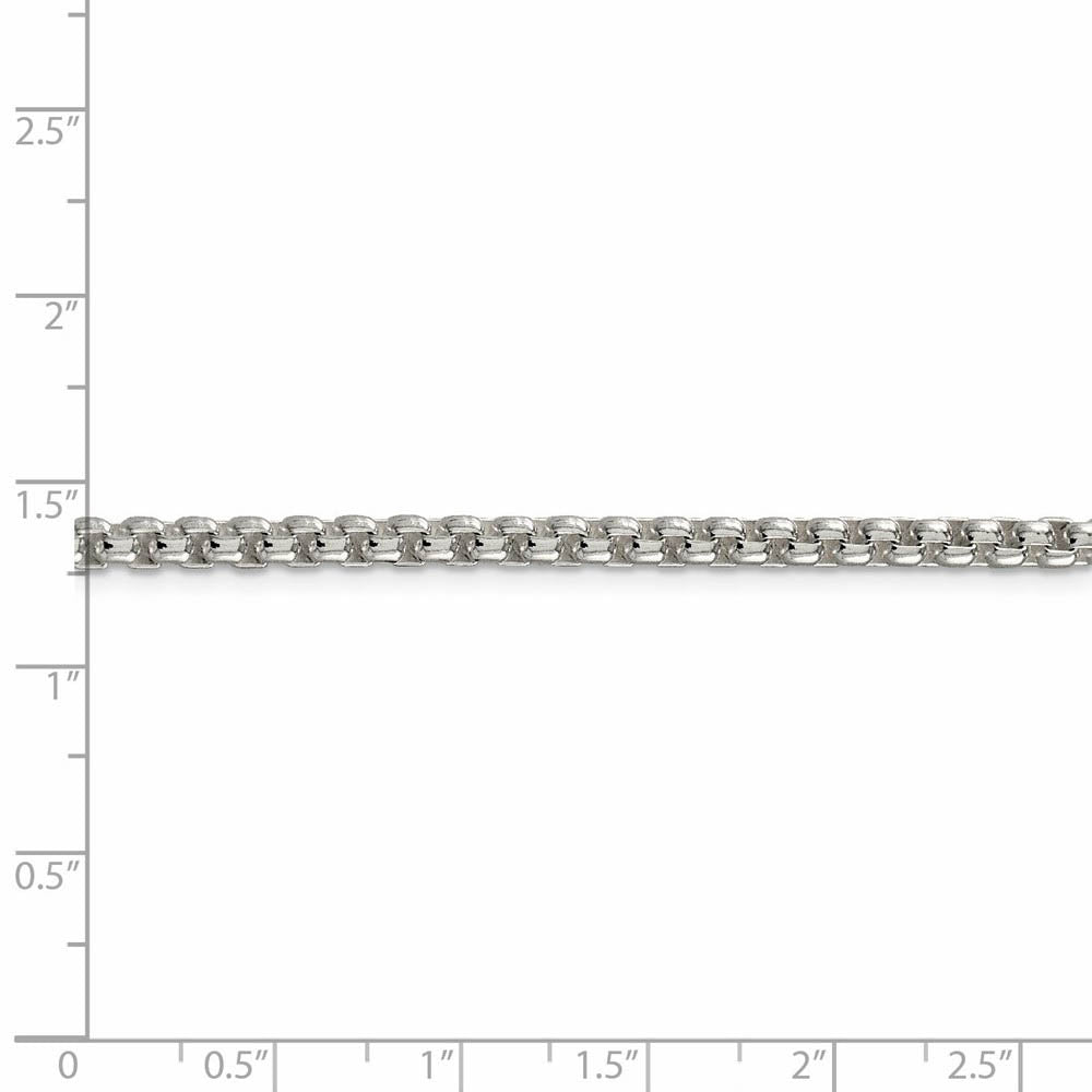 Alternate view of the 3.6mm, Sterling Silver, Solid Round Box Chain Necklace by The Black Bow Jewelry Co.