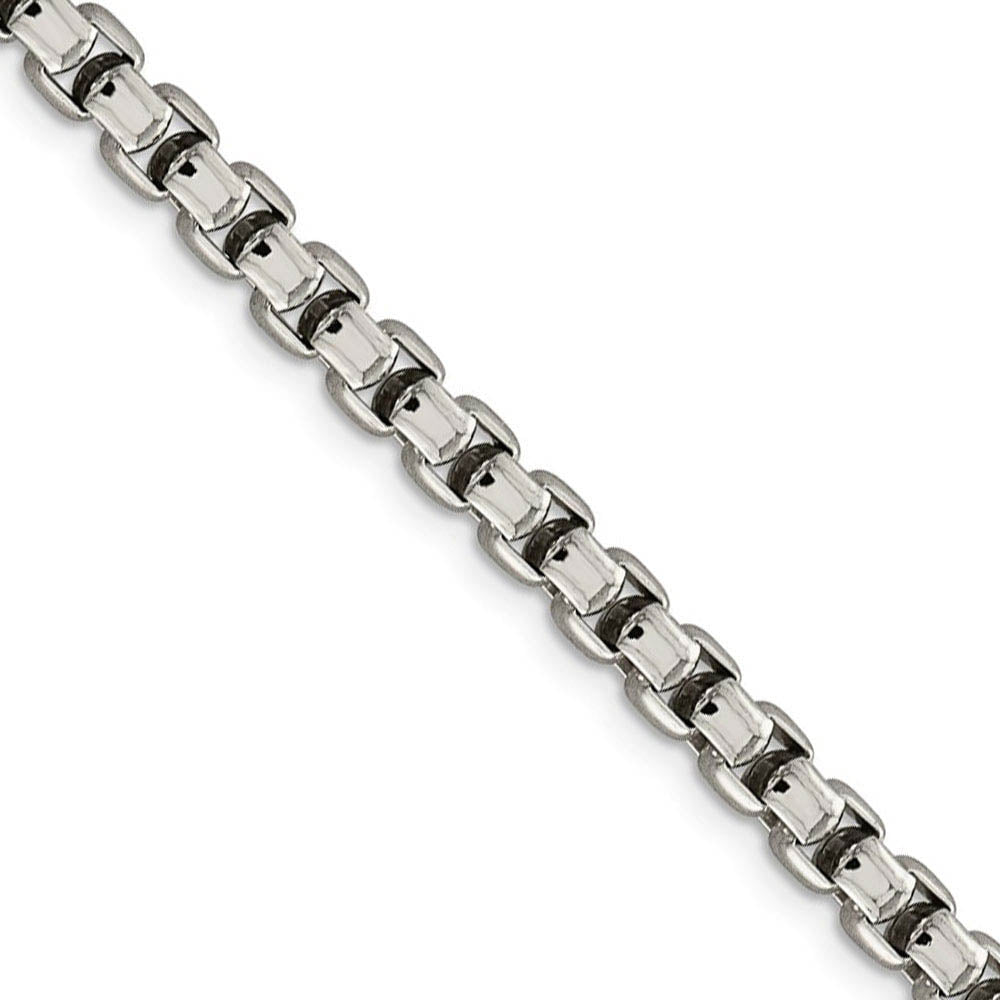 Men's 5.2mm, Sterling Silver, Solid Round Box Chain Necklace, Item C8720 by The Black Bow Jewelry Co.