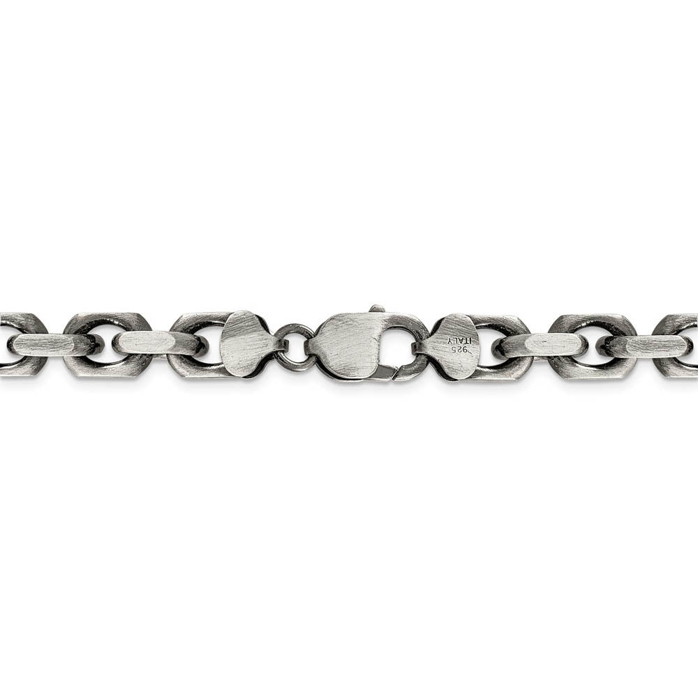 Alternate view of the Men's 8.6mm, Sterling Silver Antiqued Cable Chain Necklace by The Black Bow Jewelry Co.