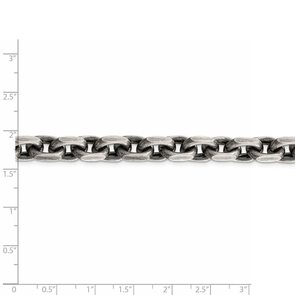 Alternate view of the Men's 8.6mm, Sterling Silver Antiqued Cable Chain Necklace by The Black Bow Jewelry Co.