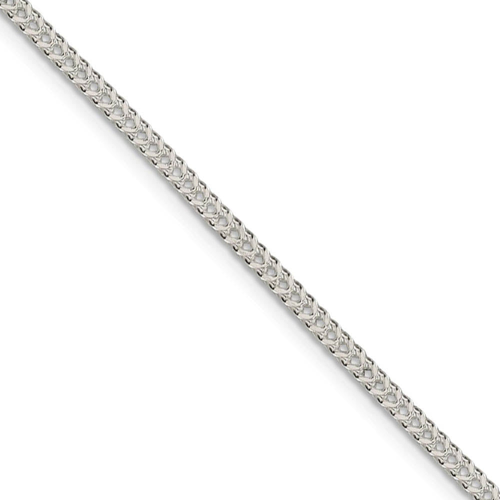2mm Sterling Silver Diamond Cut Solid Square Franco Chain Necklace, Item C8734 by The Black Bow Jewelry Co.
