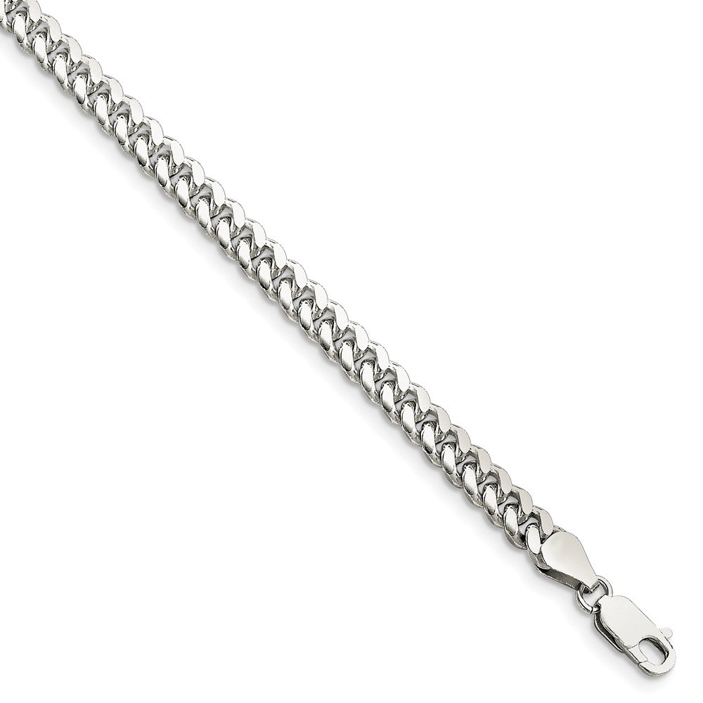 5mm Sterling Silver Solid D/C Domed Curb Chain Bracelet, Item C8743-B by The Black Bow Jewelry Co.