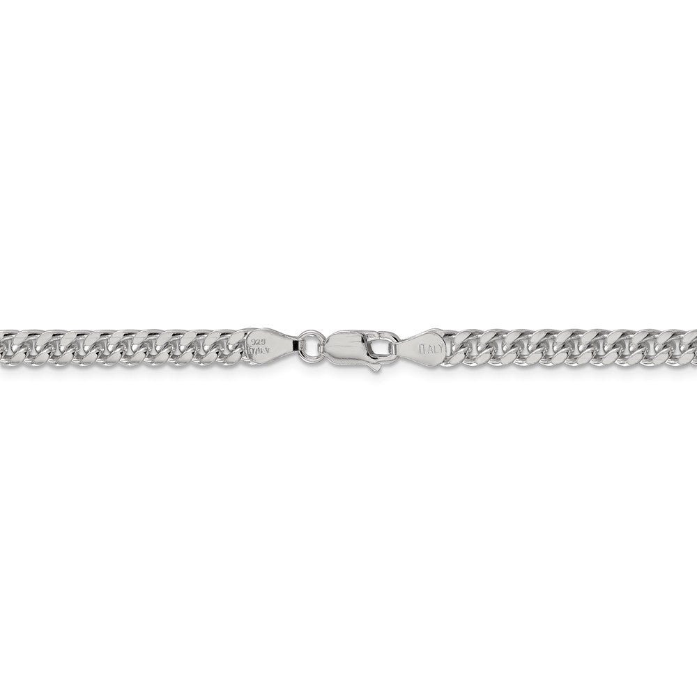 Alternate view of the 5mm Sterling Silver Solid D/C Domed Curb Chain Bracelet by The Black Bow Jewelry Co.