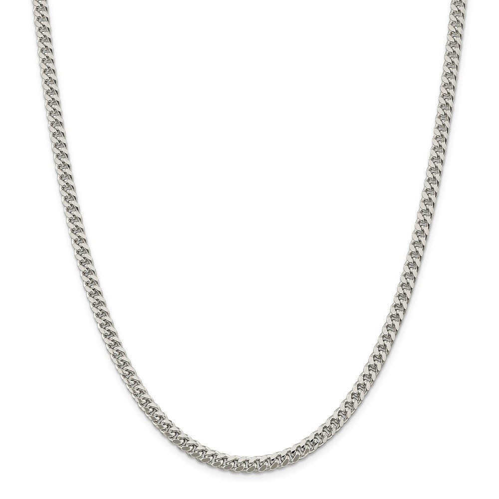 Alternate view of the 5mm Sterling Silver Solid D/C Domed Curb Chain Necklace by The Black Bow Jewelry Co.