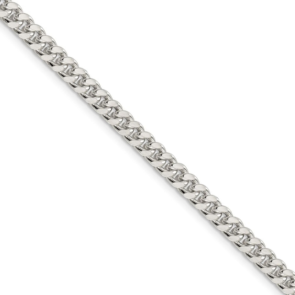 5mm Sterling Silver Solid D/C Domed Curb Chain Necklace