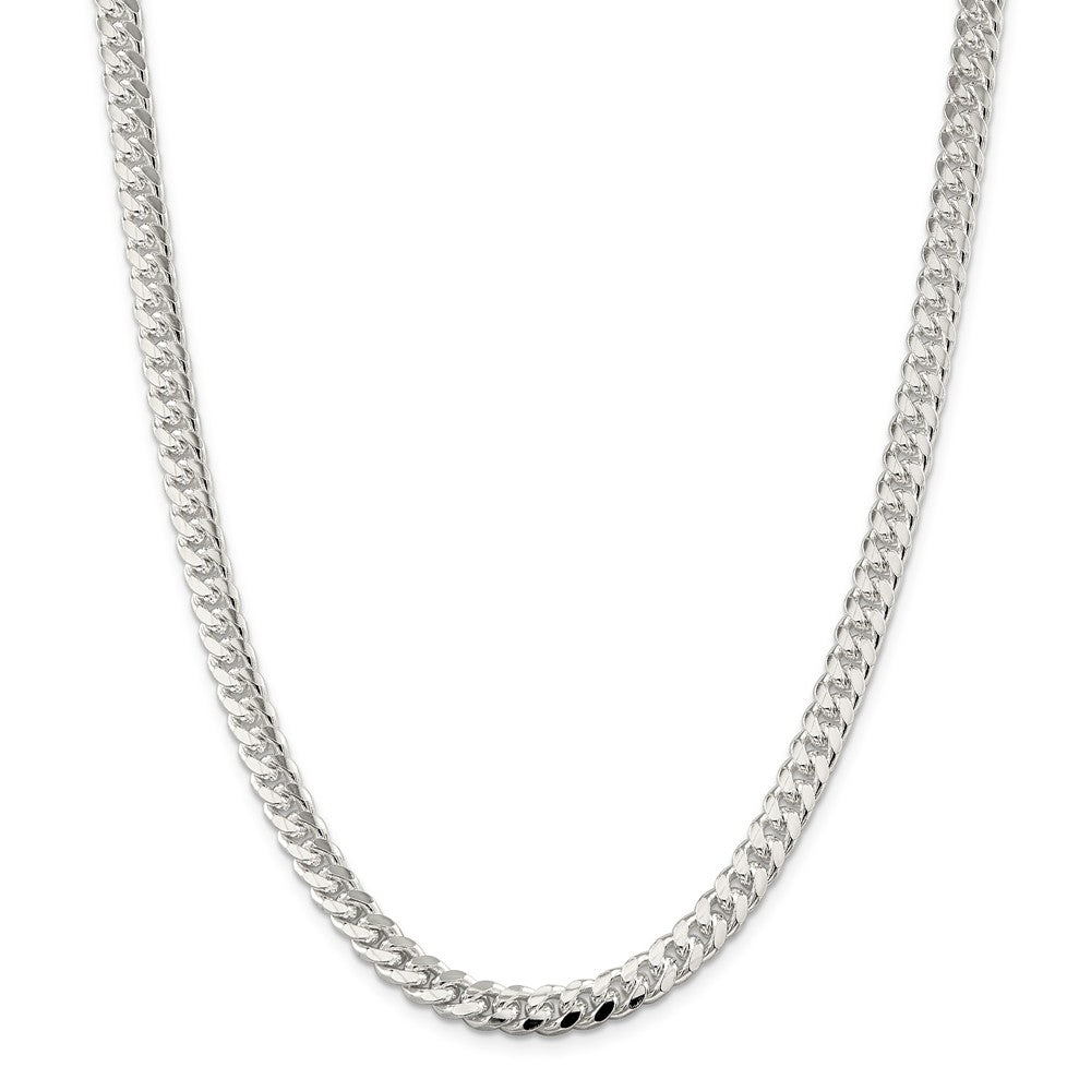 Alternate view of the Men&#39;s 7mm, Sterling Silver Solid D/C Domed Curb Chain Necklace by The Black Bow Jewelry Co.