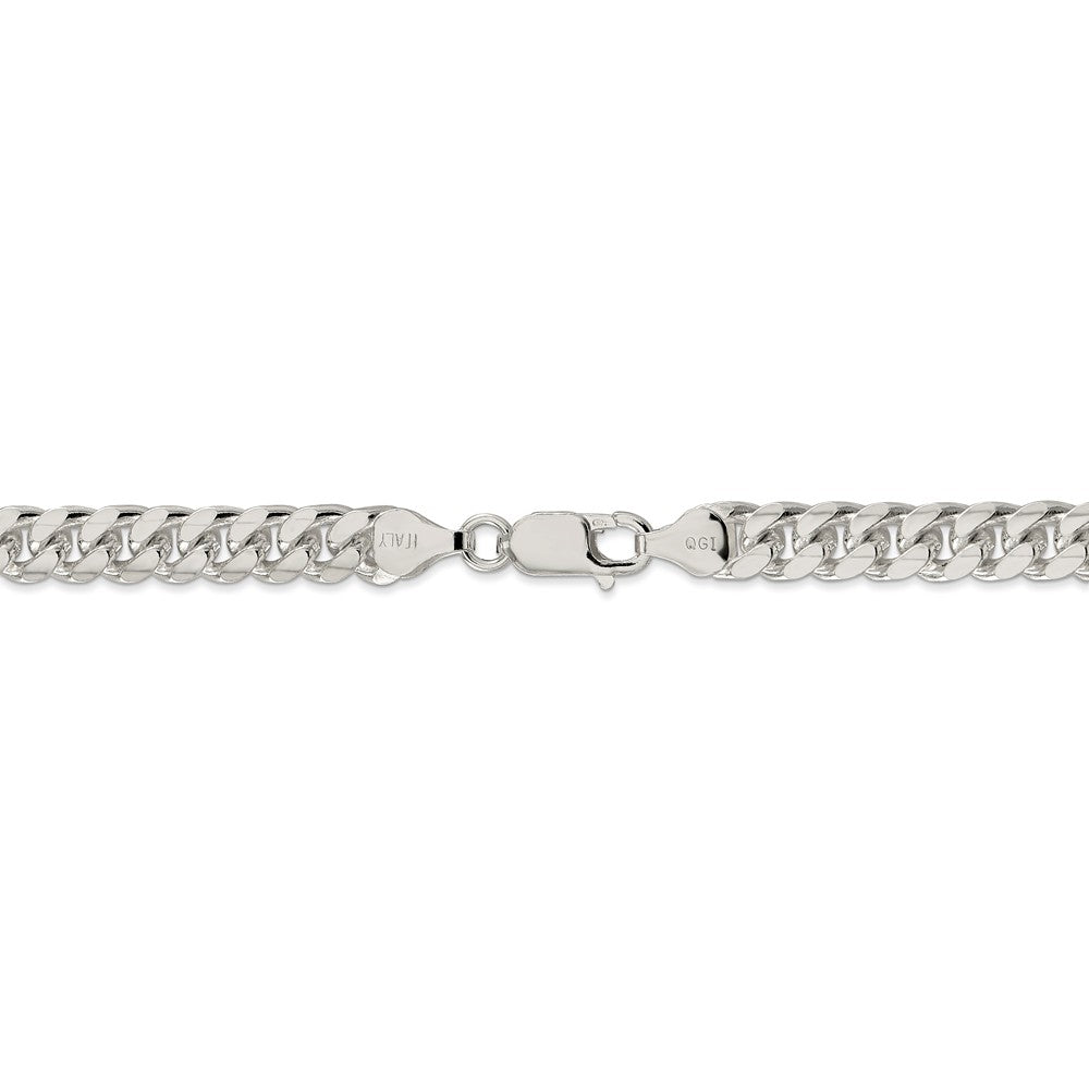 Alternate view of the Men&#39;s 7mm, Sterling Silver Solid D/C Domed Curb Chain Necklace by The Black Bow Jewelry Co.