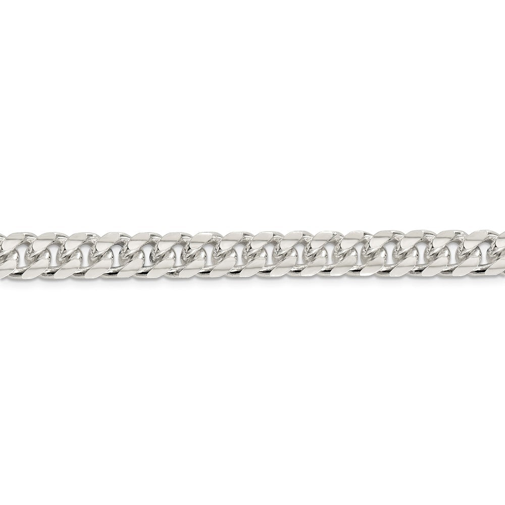 Alternate view of the Men&#39;s 8.5mm Sterling Silver Solid D/C Domed Curb Chain Bracelet by The Black Bow Jewelry Co.