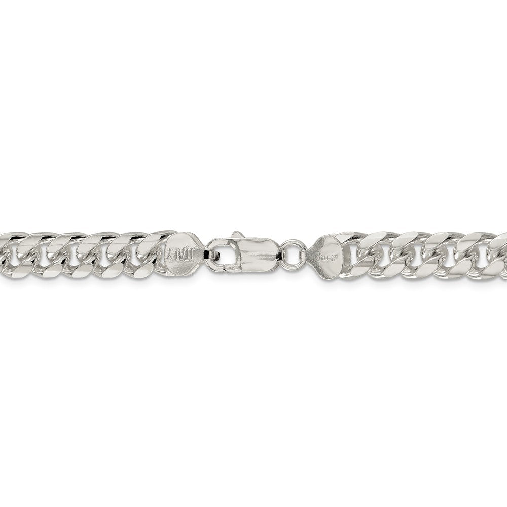 Alternate view of the Men&#39;s 8.5mm Sterling Silver Solid D/C Domed Curb Chain Bracelet by The Black Bow Jewelry Co.