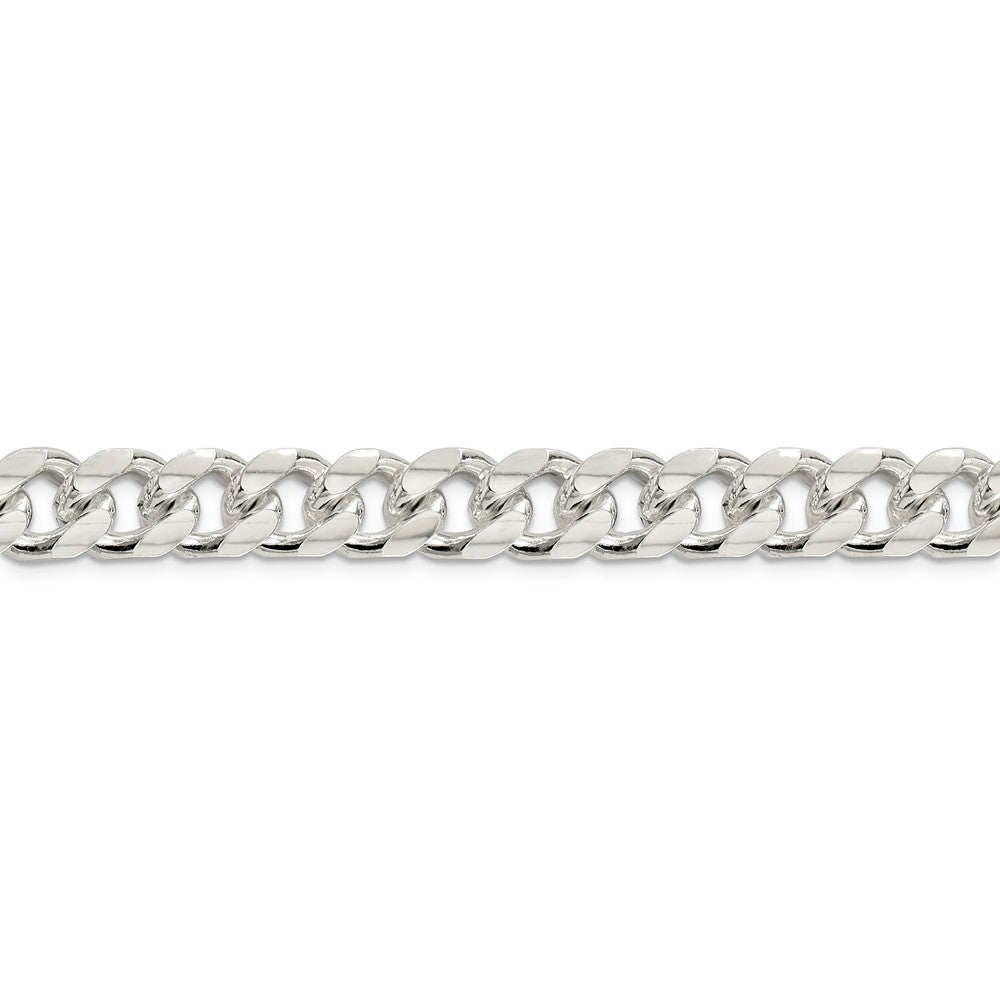 Alternate view of the Men&#39;s 10.5mm Sterling Silver Solid D/C Domed Curb Chain Bracelet by The Black Bow Jewelry Co.