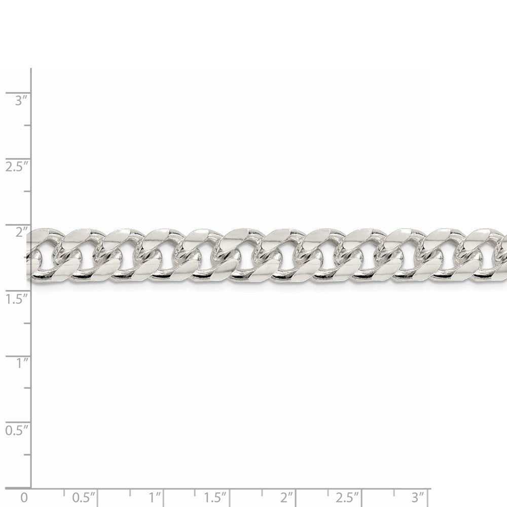 Alternate view of the Men&#39;s 10.5mm Sterling Silver Solid D/C Domed Curb Chain Bracelet by The Black Bow Jewelry Co.