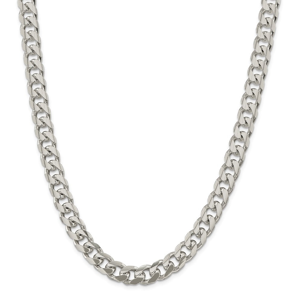 Alternate view of the Men&#39;s 10.5mm Sterling Silver Solid D/C Domed Curb Chain Necklace by The Black Bow Jewelry Co.