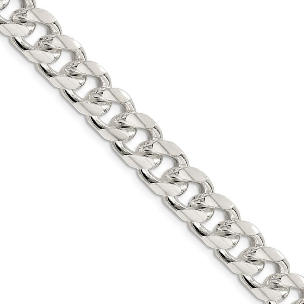 Men&#39;s 10.5mm Sterling Silver Solid D/C Domed Curb Chain Necklace