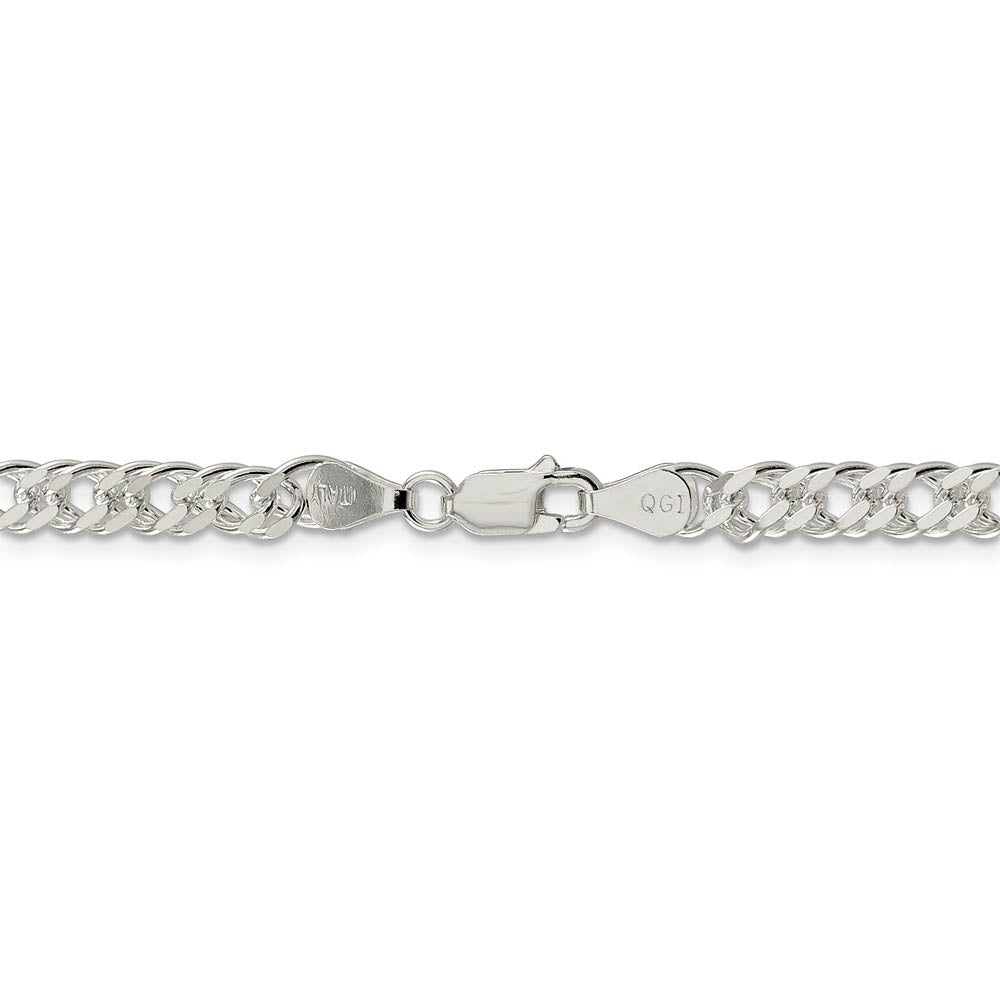 Alternate view of the 5.5mm, Sterling Silver, Solid Rambo Curb Chain Necklace by The Black Bow Jewelry Co.