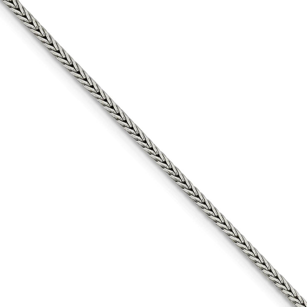 2mm Sterling Silver Diamond Cut Solid Round Franco Chain Necklace