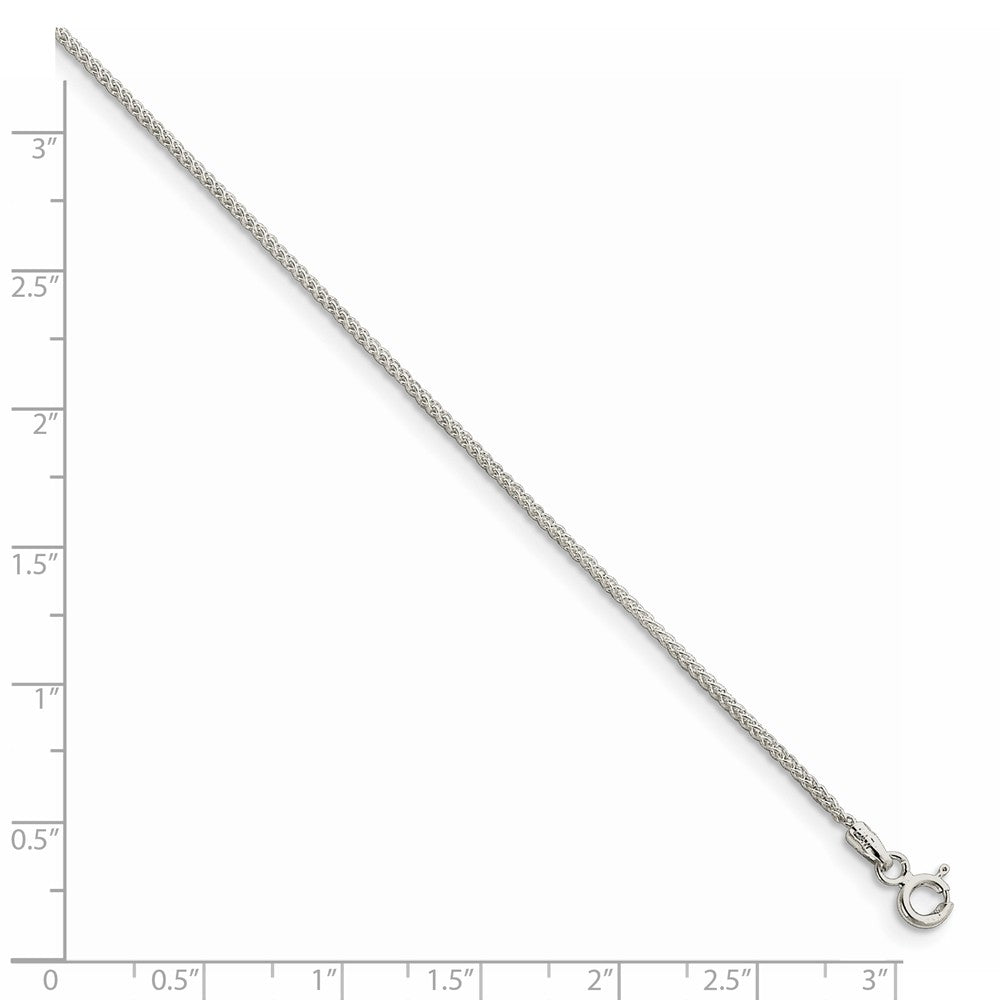 Alternate view of the 1.25mm, Sterling Silver Round Solid Spiga Chain Necklace by The Black Bow Jewelry Co.