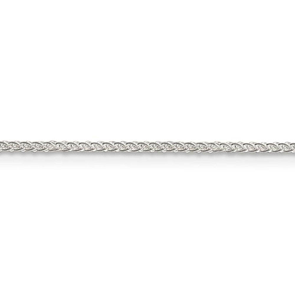 Alternate view of the 1.25mm, Sterling Silver Round Solid Spiga Chain Anklet by The Black Bow Jewelry Co.