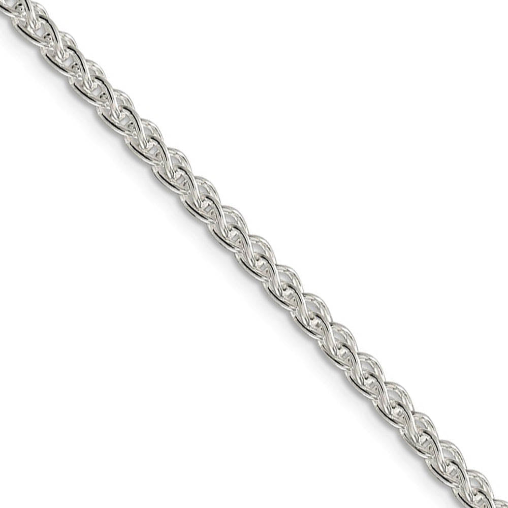 3mm, Sterling Silver Round Solid Spiga Chain Necklace