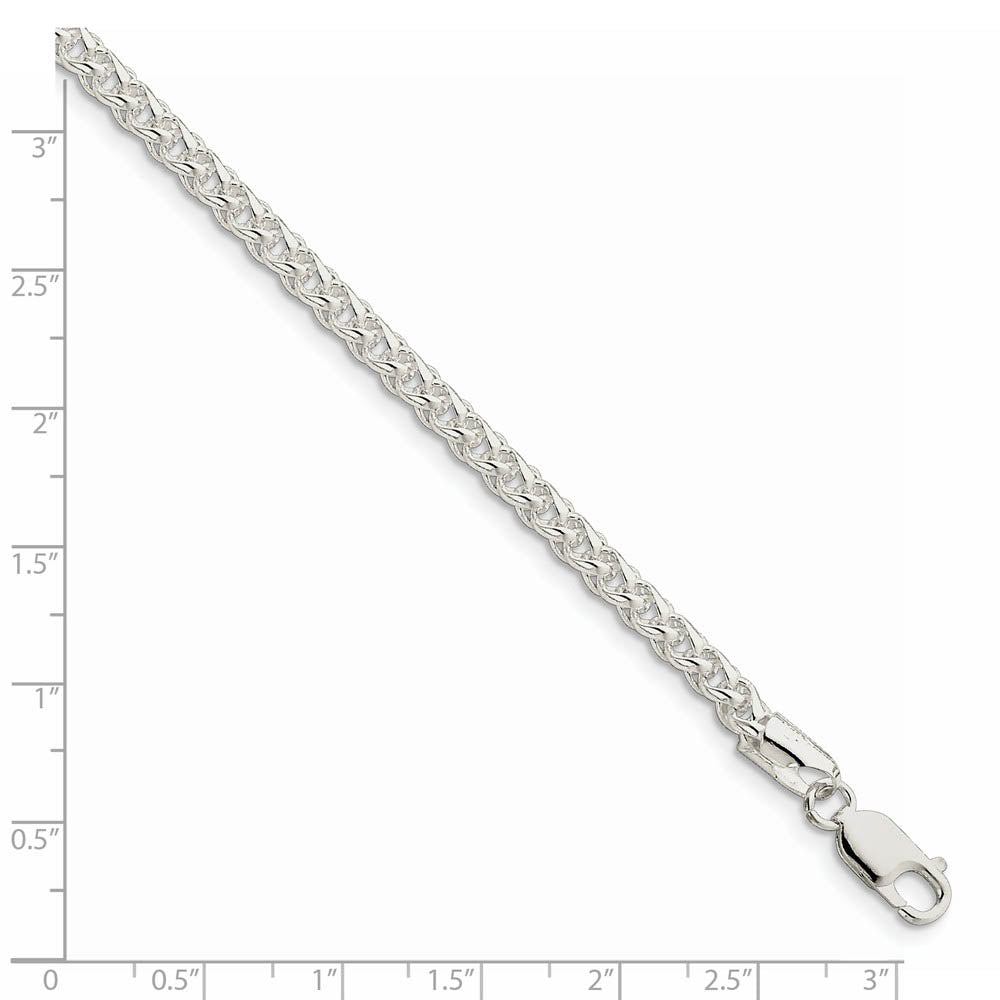 Alternate view of the 4mm, Sterling Silver Round Solid Spiga Chain Necklace by The Black Bow Jewelry Co.