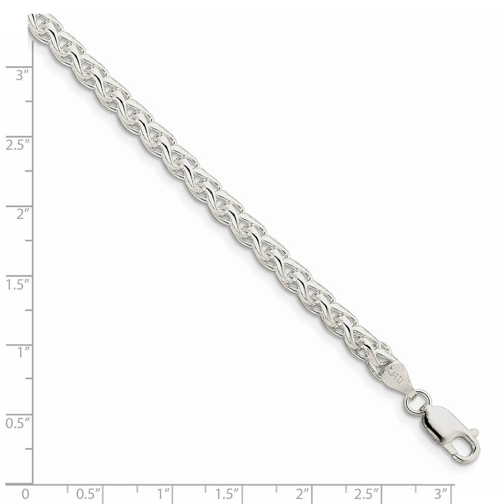 Alternate view of the Men's 5mm, Sterling Silver Round Solid Spiga Chain Necklace by The Black Bow Jewelry Co.