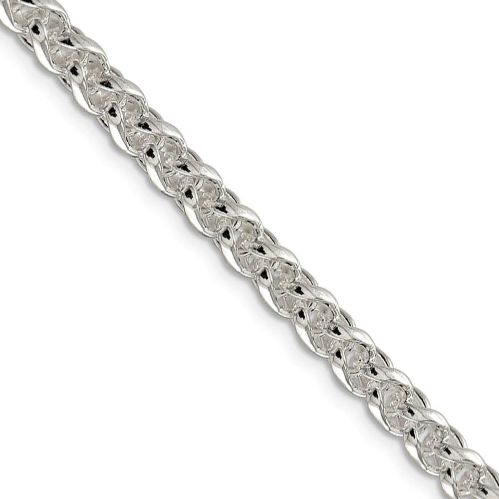 Men's 5mm, Sterling Silver Round Solid Spiga Chain Necklace