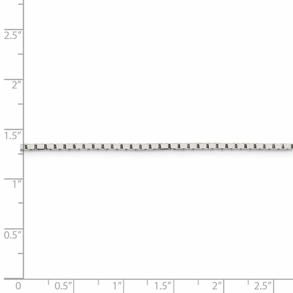 Alternate view of the 1.5mm, Sterling Silver Mirror Box Chain Necklace by The Black Bow Jewelry Co.