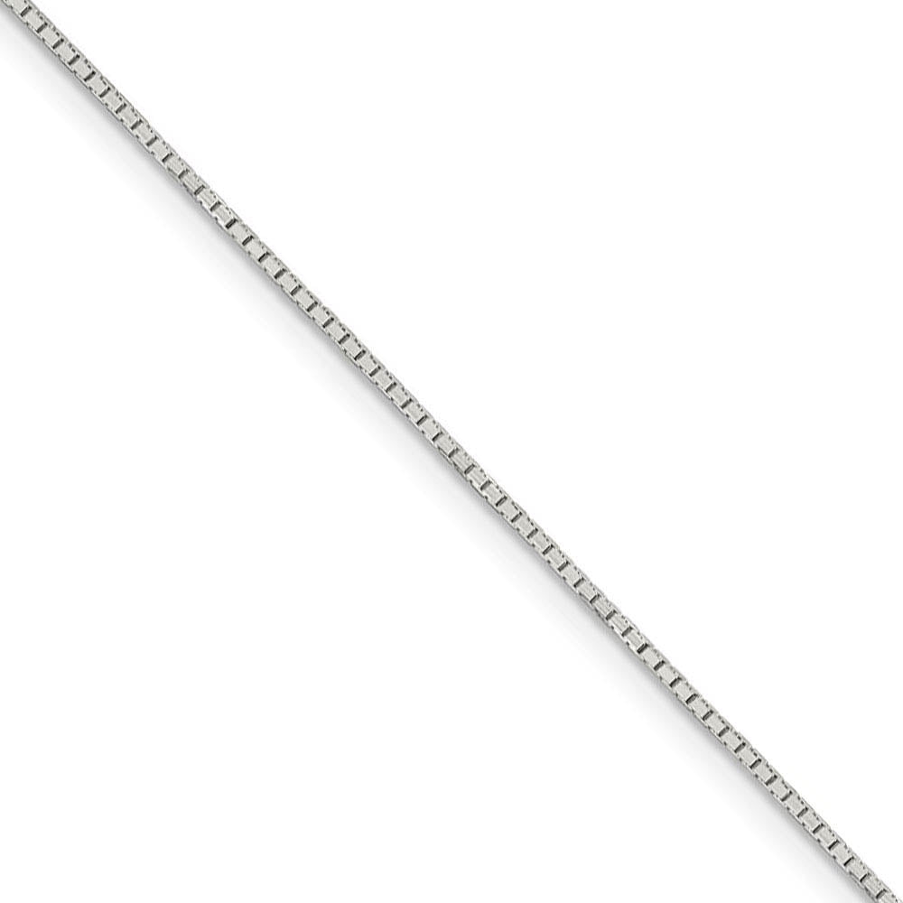 0.9mm, Sterling Silver D/C Octagon Mirror Box Chain Necklace, Item C8780 by The Black Bow Jewelry Co.