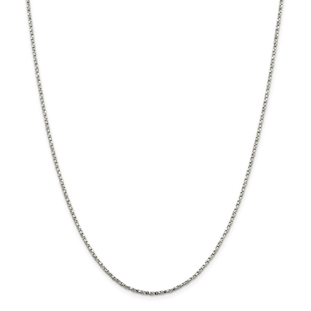 Alternate view of the 1.75mm Sterling Silver, Solid Twisted Box Chain Necklace by The Black Bow Jewelry Co.