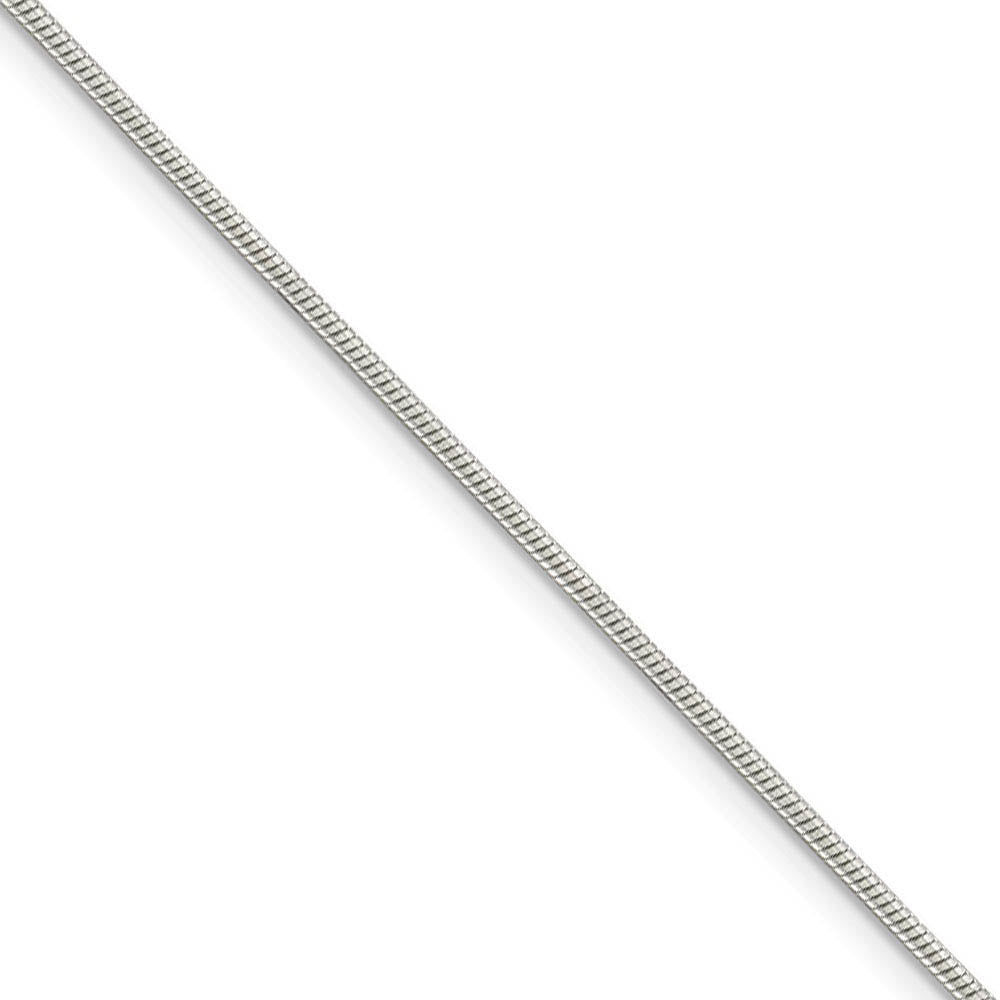 1.25mm, Sterling Silver Round Solid Snake Chain Anklet or Bracelet, Item C8796-B by The Black Bow Jewelry Co.