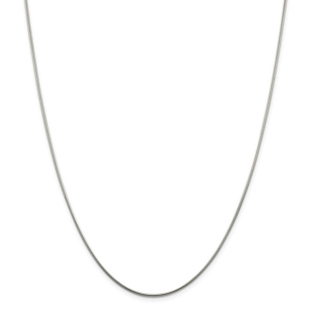 Alternate view of the 1.25mm, Sterling Silver Round Solid Snake Chain Anklet or Bracelet by The Black Bow Jewelry Co.