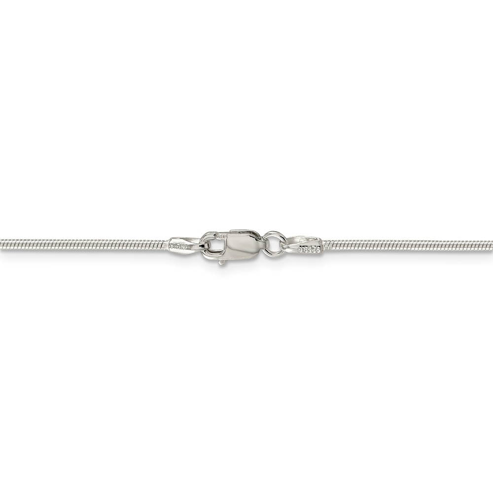 Alternate view of the 1.25mm, Sterling Silver Round Solid Snake Chain Anklet or Bracelet by The Black Bow Jewelry Co.