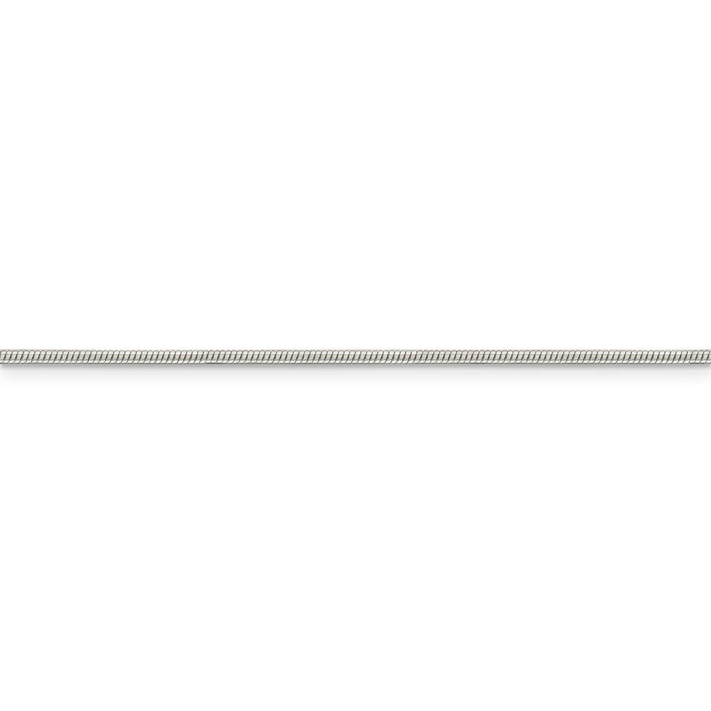 Alternate view of the 1.25mm, Sterling Silver Round Solid Snake Chain Anklet or Bracelet by The Black Bow Jewelry Co.