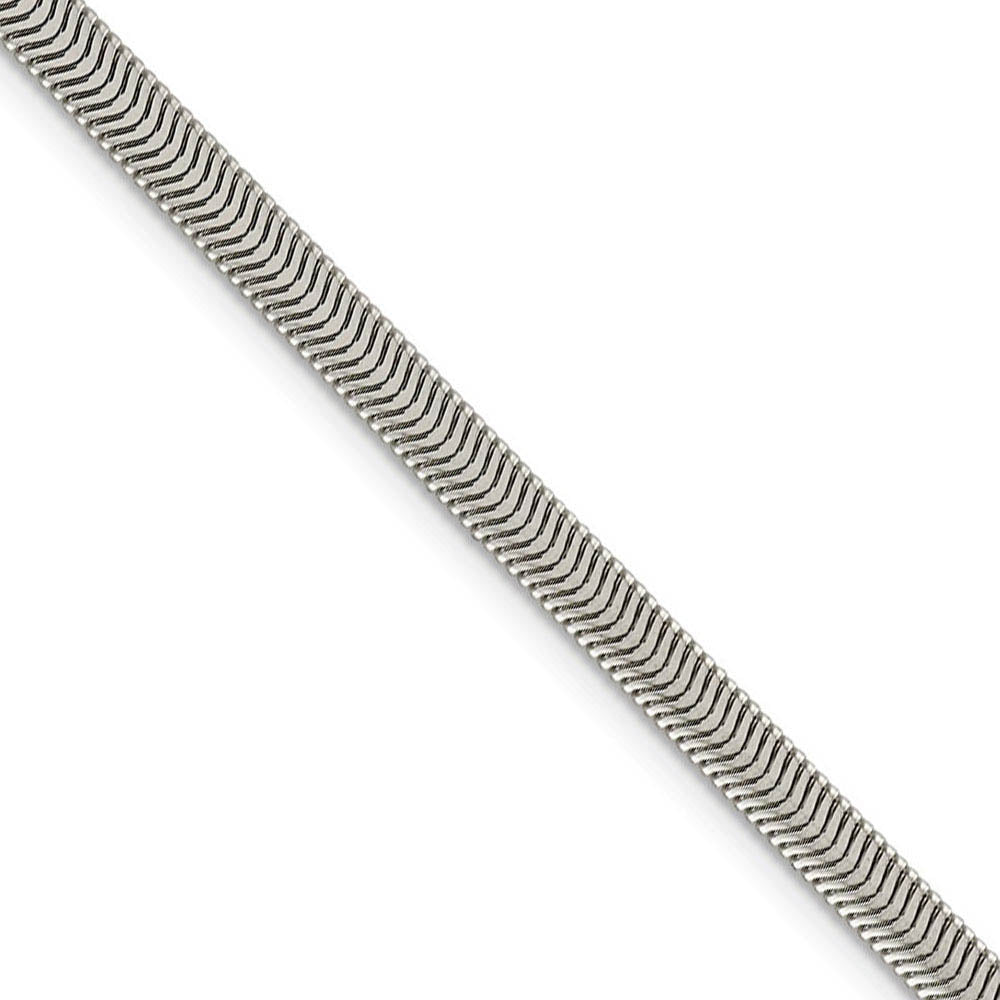 4.2mm, Sterling Silver Solid Flat Oval Snake Chain Bracelet, Item C8797-B by The Black Bow Jewelry Co.