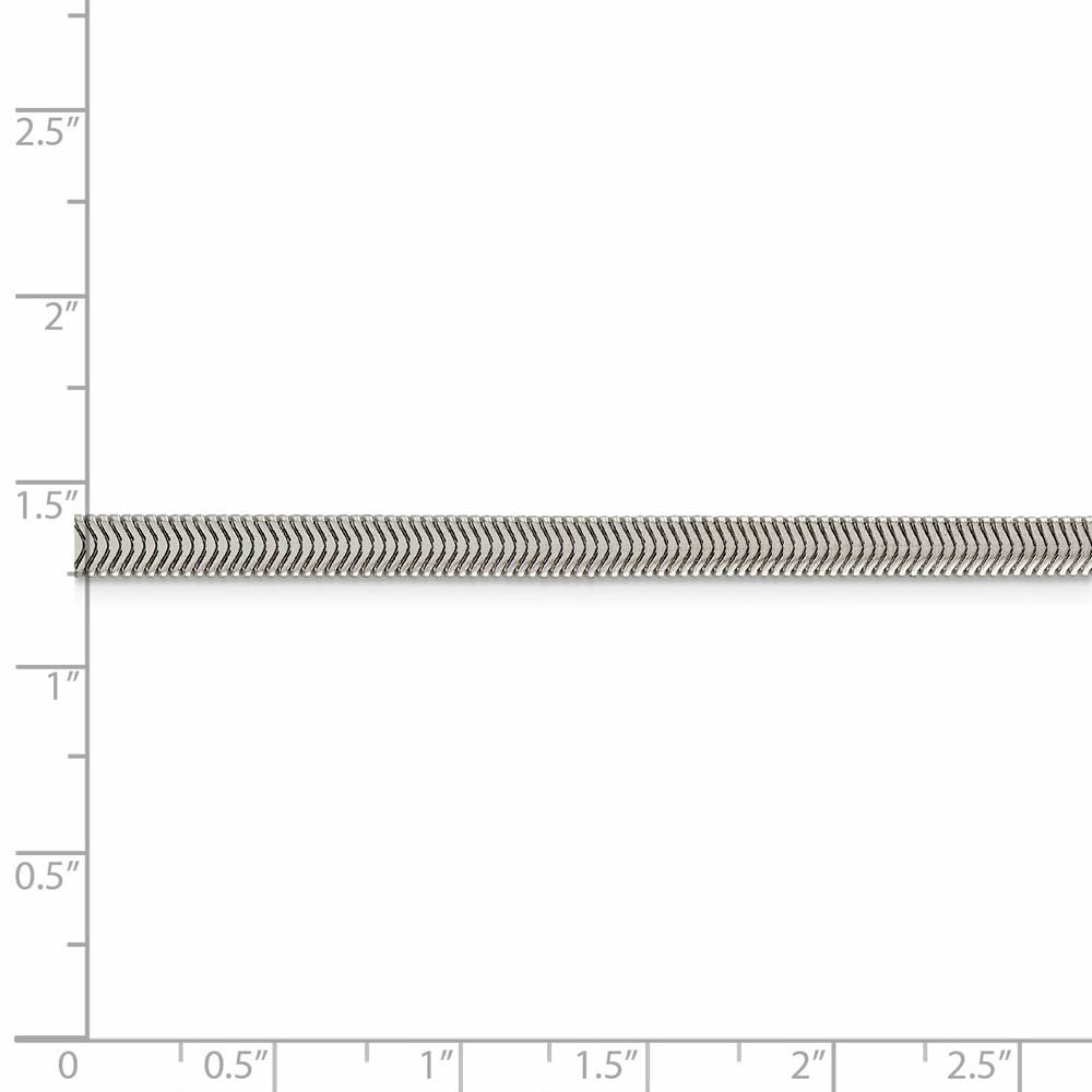 Alternate view of the 4.2mm, Sterling Silver Solid Flat Oval Snake Chain Bracelet by The Black Bow Jewelry Co.